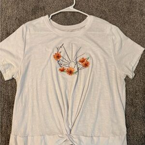 Torrid Crop White Embroidered Top, Sz 2 18/20